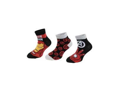 Obrázok produktu pre 3 páry ponožiek Marvel Avengers - červené - veľkosť 23/26