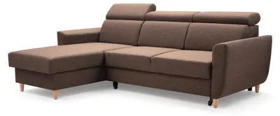 Produktbild von Masseno Ecksofa SAPORE mit Schlaffunktion L-Form, Sofa mit Bettkasten, Wohnzimmersofa, Couch, Soffa, Bettsofa, Couchgarnitur- Braun, DENVER 11