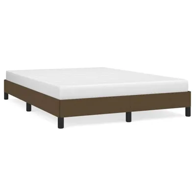 Zdjęcie produktu dla Rama łóżka bez materaca, ciemnobrązowa, 140x200 cm, tkanina