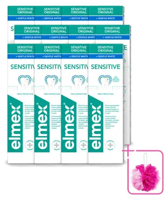 Imagen del producto de 12 tubos de pasta dental Elmex Gentle White - Protección triple - 75 ml - Paquete económico - 12 unidades