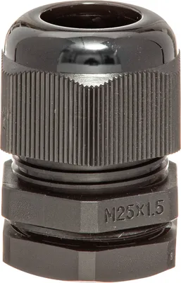 Produktbild von 3 Stück IP67 Kabelverschraubung, wasserdicht mit Gegenmutter, metrisch M25 x 1,5 für 13 - 18mm Kabeldurchmesser, schwarz