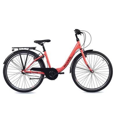 Produktbild von 26 Zoll Kinderfahrrad, 3-Gang Nexus, Rücktritt (N3), Mädchenfahrrad, S’COOL chiX, ab 10 Jahre, 140–160 cm, Koralle/Dunkelrot