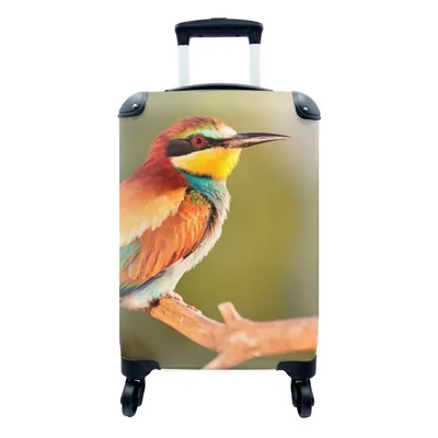 Produktbild von MuchoWow® Koffer Handgepäck Trolley Rollkoffer Kleine Reisekoffer mit 4 Rollen - Vögel - Bienenfresser - Regenbogen - Tiere - Cabin Size < 55x40x23 cm & 55x40x20 cm - Fotokoffer - Kabinenkoffer - Boardgepäck - Reise-Box - Reisekoffer - Reisegepäck - Koffer mit Bild - Trolley für Kinder
