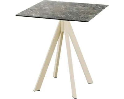 Obrázek produktu pro Infinity - Zahradní stůl, pískově zbarvený rám + deska z HPL mramoru Galaxy, 70x70 cm, 1 kus