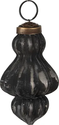 Produktbild von Clayre & Eef Weihnachtskugel Ø 5x8 cm Schwarz Grau Glas