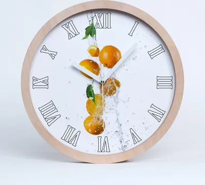 Produktbild von Holzuhr 20fi cm wanduhr - weiße Spitzen - Orangen und Wasser