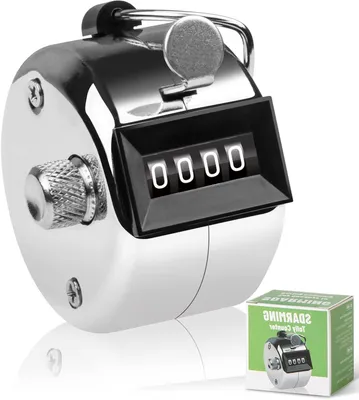 Productafbeelding van Tel Apparaat - Teller Clicker - Golf Scoren - Metalen Behuizing - 4 Cijfers - Zilverkleurig
