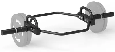 Image de Barre hexagonale olympique - Capacité de 180 kg - Acier - Poignées ergonomiques - Revêtement noir