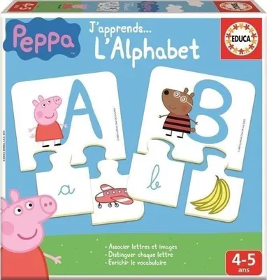 Obrázek produktu pro PEPPA PIG ABC vzdělávací hra, hra na přiřazování písmen abecedy, od 4 let, chlapci a dívky