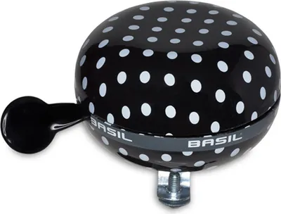 Produktbild von Basil 50397 Ding-Dong Glocke Polka Dot, Ø 80 mm, schwarz/weiß