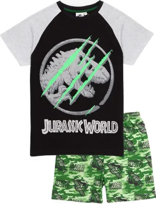 Produktbild von Jurassic World - Schlafanzug mit Shorts für Jungen NS6736 (116) (Schwarz/Grün/Grau)