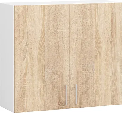 Produktbild von Küchen-Hängeschrank LIMA Weiß 80 cm Front Sonoma Eiche B80xH72xT30,5 cm