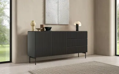 Produktbild von YOURHOUSE24 Kommode Muti 2d3s 177x81x40 cm (Farbe: Schwarz)