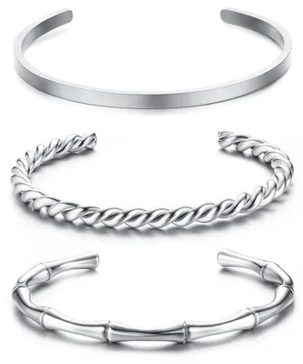 Image de Ensemble de trois bracelets pour femmes - Argent/Or