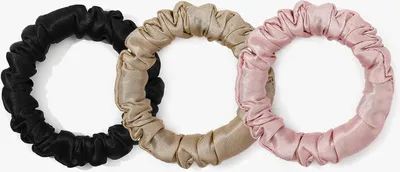 Image de Rubans de soie 100% soie Noir Café Rose Pack de 3