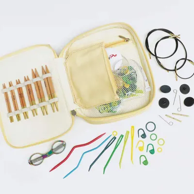 Produktbild von KnitPro Beginner's Basix Set Stricknadeln wechselbar 3,5-8mm Holz