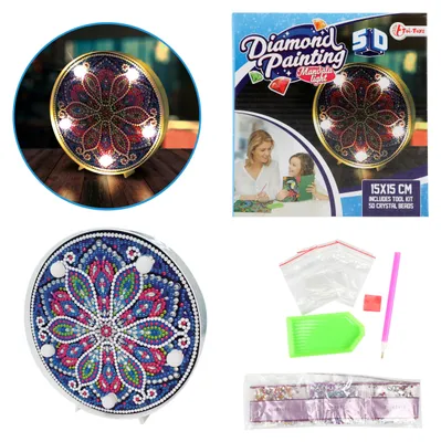 Image de Toi-Toys 46656A - Bricolage - Lampe Diamant - Mandala (5D) Cristal diamant bricoler créativement soi-même