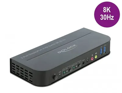 Produktbild von Delock DisplayPort 1.4 KVM Switch 8K 30 Hz mit USB 3.0 und Audio