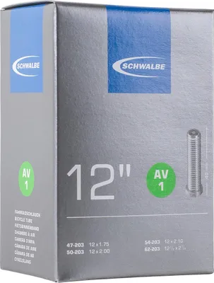 Produktbild von Schwalbe 12' Schlauch 'AV 1', 12 1/2x1.75-2 1/4' (47/62-203) AV, schwarz (1 Stück)