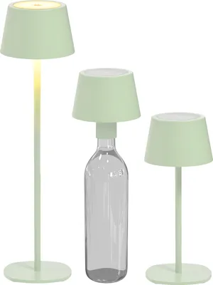 Produktbild von LED Tischlampe Flaschenleuchte 3in1 max. 45cm hoch warmweißes Licht (3000K) hellgrün