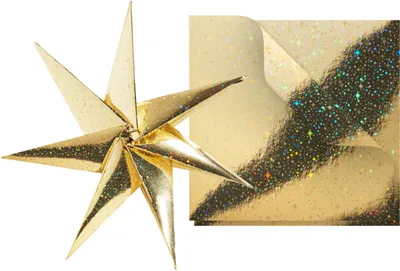 Produktbild von Faltpapier "Holografie Gold", 15 x 15 cm, 32 Blatt