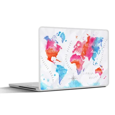 Produktbild von MuchoWow® Laptop Aufkleber Sticker Cover Farben - Karte - Windrose 25x18 cm - Laptop-Deko
