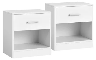 Obrázok produktu pre Dvojdielová nočná skrinka – klasický štýl – biela – 28 x 39 x 41 cm