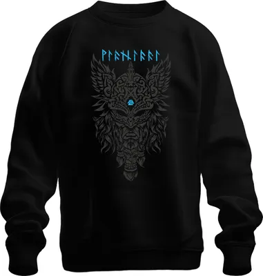 Produktbild von Vikingerhelm Wikinger Valknut nordisch Keltisch Ornamente Uni Sweatshirt Pullover, Schwarz, XXL