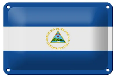 Produktbild von Blechschild Flagge Nicaraguas 18x12cm Flag of Nicaragua Dekoration