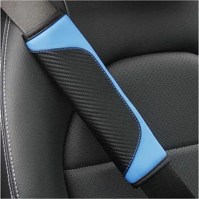 Image de 2 housses de ceinture de sécurité bleues et souples