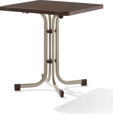 Produktbild von Tisch 231/CM 70 x 70 cm champagner Gestell aus Stahl in champagner, Tischplatte aus Mecalit®-Pro in mocca
