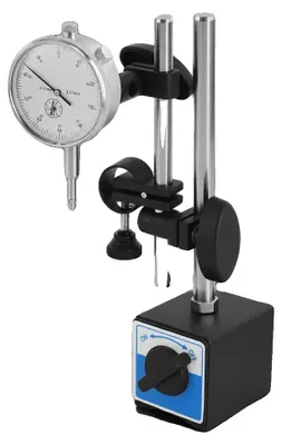 Obrázek produktu pro Měřidlo, měřicí rozsah 0–10 mm, přesnost 0,01 mm, analogový displej, magnetický držák, vertikální provedení