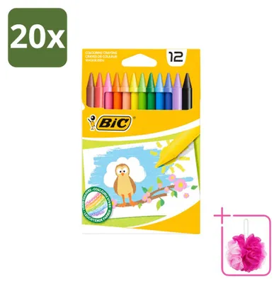 Obrázek produktu pro 20 voskových pastelek BIC – různé barvy – 12 kusů – výhodná sada – 20 kusů