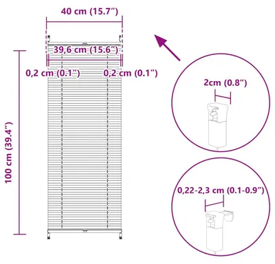 Produktbild von vidaXL Verdunklungsplissee 40×100 cm Weiß