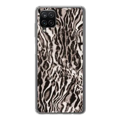 Produktbild von MuchoWow® Handyhülle Schutzhülle Hülle für Samsung Galaxy A12 Pantherdruck - Formen - Schwarz - Braun Silikon Softcase Handy Hülle - Bild