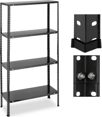 Immagine prodotto di Scaffali robusti neri con 4 livelli