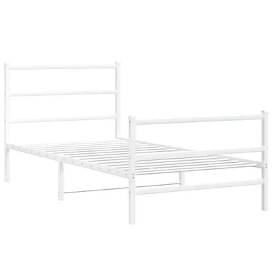 Immagine prodotto di Giroletto con Testiera e Pediera Metallo Bianco 100x190 cm