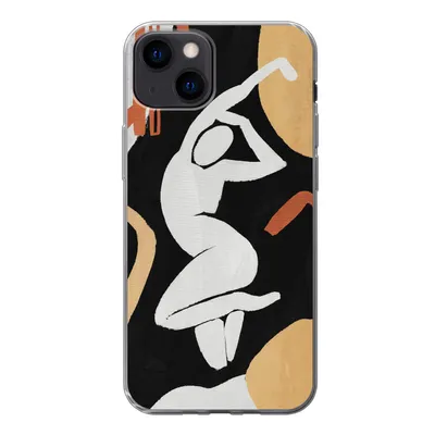 Produktbild von MuchoWow® Handyhülle Schutzhülle Hülle für iPhone 13 Frau - Silhouette - Grau Silikon Softcase Handy Hülle - Karteninhaber