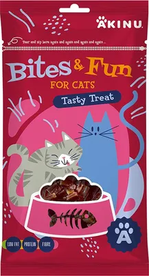 Obrázok produktu pre Akinu BITES & FUN Kačacie prúžky pre mačky 60 g