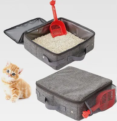 Produktbild von Tragbare Faltbare Katzentoilette, Faltbare Tragbare Katzentoilette, Katzen Katzenklo, Kann als Kätzchentoilette, als Kätzchenbett, 30 x 30 x 11cm