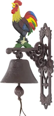 Produktbild von Moritz Türglocke Glocke Hahn Gusseisen Antik Stil Retro Schelle Bauernhof Klingel Bunt