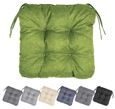 Produktbild von Garronda Stuhlkissen 40x40 cm ca. 4 cm dick Sitzkissen Outdoor für Gartenbank und Hollywoodschaukel Polster Auflage für Sitzbank wasserabweisend UV-beständig mit Bändern GD-0221 Grün