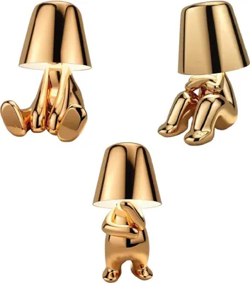 Produktbild von Luxus - Bins Brother Tischlampe - Gold - Set van 3