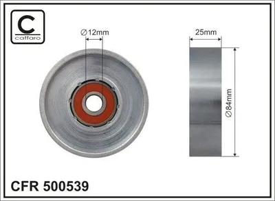 Produktbild von CAFFARO 500539 Spannrolle Keilrippenriemen 84mm für NISSAN MICRA II (K11) für RENAULT MEGANE I (BA0/1)
