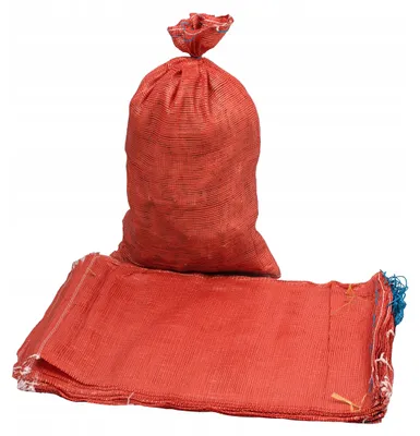 Produktbild von 10 orange Raschelsäcke 5 kg mit Kordelzug, atmungsaktiv, für Obst und Gemüse