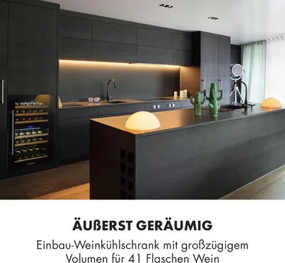 Produktbild von Klarstein Weinkühlschrank 2 Zonen, 132L Getränkekühlschrank, Kleiner Einbau-Weinschrank Schmal, Wein-Kühlschrank mit Glastür, Outdoor Flaschenkühlschrank, Wine Fridge 5-22°C, 35 Flaschen
