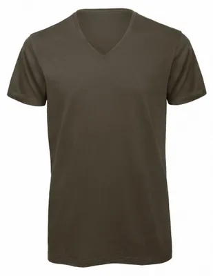 Image de B&C - T-shirt à col en V « Inspire » pour homme FK3095 (S) (vert kaki)