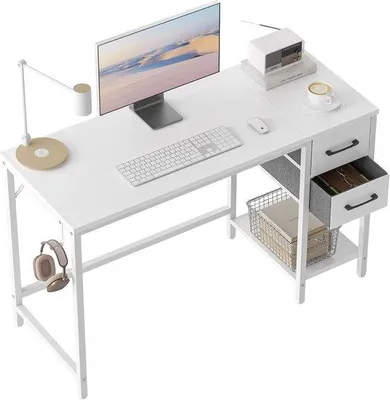 Produktbild von Famanu Schreibtisch mit Schubladen - 100 cm in Weiß
