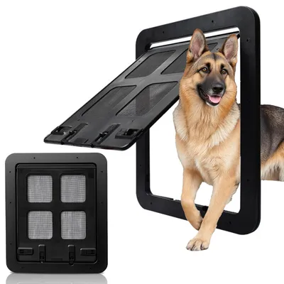 Image de Porte magnétique anti-insectes - Fermeture magnétique - Conception verrouillable - Pour chats/petits chiens - Facile à installer - Empêche les griffures - Porte pour animaux de compagnie