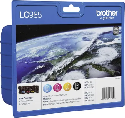 Immagine prodotto di Brother LC-985VALBP - confezione da 4 pezzi - nero, giallo, ciano, magenta - originale - blister - cartuccia d'inchiostro
